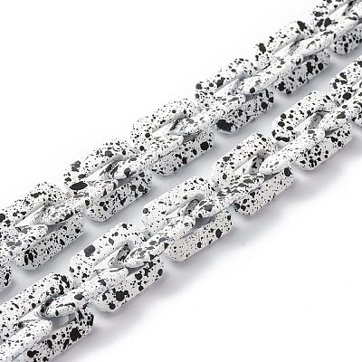 Spray Painted CCB Plastic Boston Link Chains AJEW-JB01047-02-1
