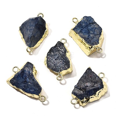Raw Rough Natural Dyed Quartz Crystal Links Connector Charms G-K189-04LG-04-1