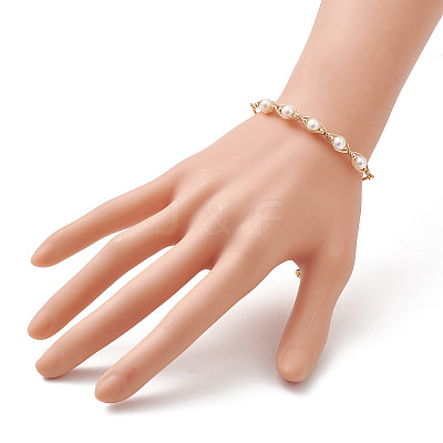 Natural Cultured Freshwater Pearl Beads Slider Bracelets BJEW-JB13345-02-1