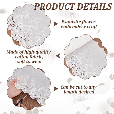 5 Yards Cotton Embroidery Flower Ribbon OCOR-GO0001-24-1