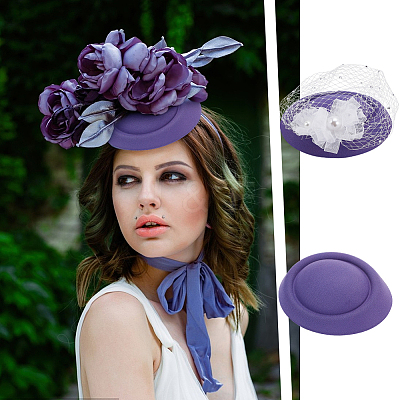 6Pcs 6 Colors Velvet Cloth Mini Hat Fascinator Base AJEW-NB0005-97-1