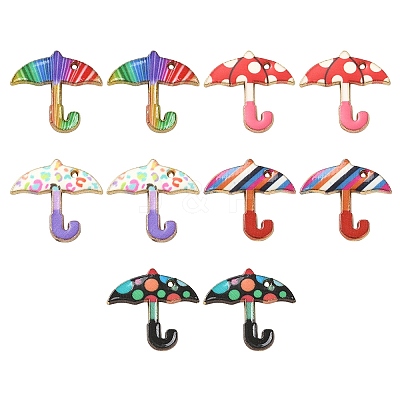 10Pcs 5 Colors Alloy Enamel Pendants FIND-YW0003-30-1
