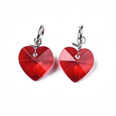 Faceted Transparent Glass Charms GLAA-T024-04I-1
