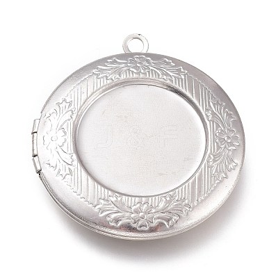 Tarnish Resistant 316 Stainless Steel Locket Pendant Cabochons Settings STAS-O132-04P-1