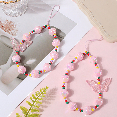 Acrylic Beaded Mobile Phone Lanyard Wrist Strap AJEW-WH20006-62-1