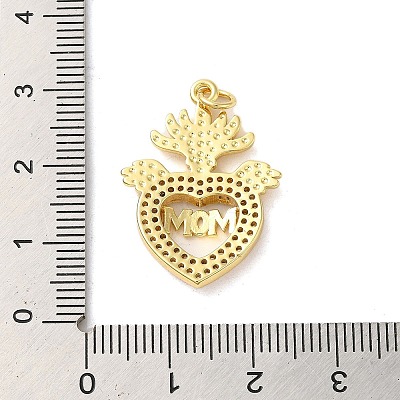 Mother's Day Brass Micro Pave Clear Cubic Zirconia Pendants FIND-Z041-20I-1