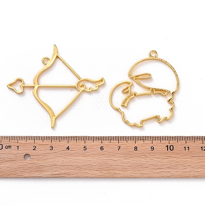 Zinc Alloy Open Back Bezel Pendants PALLOY-D580-05G-1