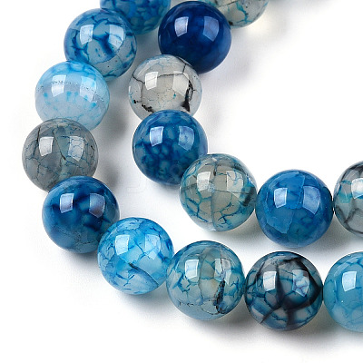 Dyed Natural Dragon Veins Agate Beads Strands G-Q462-128C-8mm-1
