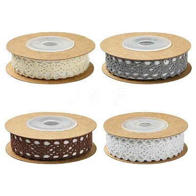 4 Rolls Self-adhesive Cotton Ribbons SRIB-CJ0001-03-1