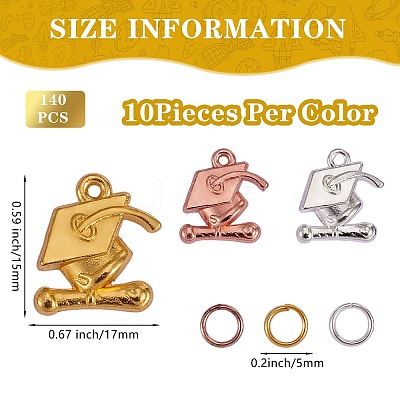 70Pcs Alloy Graduation Cap Pendants FIND-SZ0002-24-1