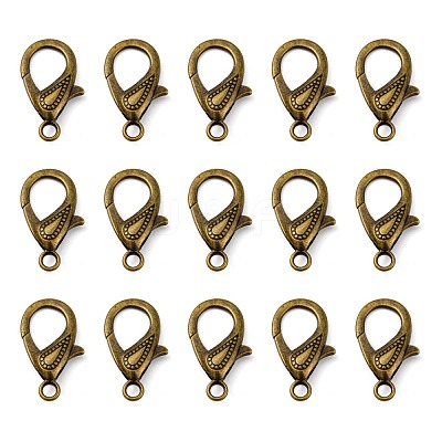 Tibetan Style Alloy Lobster Claw Clasps PALLOY-O027-AB01-1