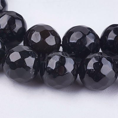 Natural Madagascar Black Agate Bead Strands G-N213C-56-1