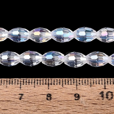 Electroplate Transparent Glass Beads Strands LS-GL-N002-01A-A01-1