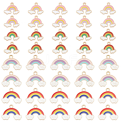 40Pcs 4 Styles Alloy Enamel Pendants ENAM-BM0001-20-1