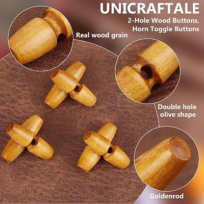 50Pcs 1-Hole Wood Buttons BUTT-UN0001-27B-1