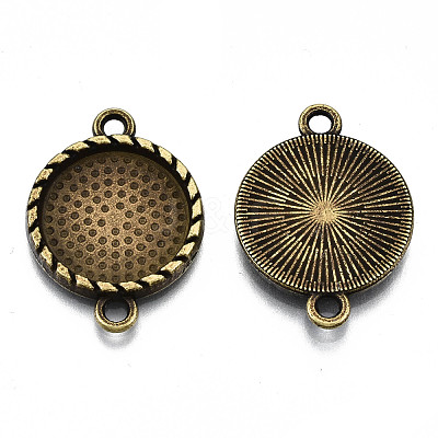 Tibetan Style Alloy Cabochon Connectors Settings TIBE-S322-007AB-NR-1