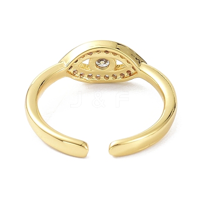 Evil Eye Real 18K Gold Plated Cuff Rings for Women Gift ZIRC-C021-08G-1