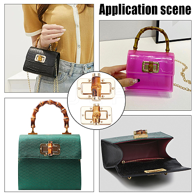 4 Pcs 2 Style Alloy Bag Twist Lock FIND-WR0008-04-1