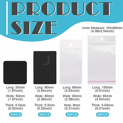 100Pcs 2 Styles Paper Earring Display Cards CDIS-TA0001-50-1