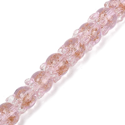 Gold Sand Lampwork Beads Strands LAMP-P069-02A-01-1