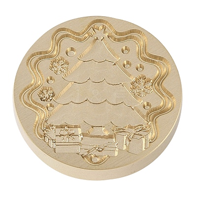 Christmas Series Wax Seal Brass Stamp Head AJEW-M037-01G-07-1