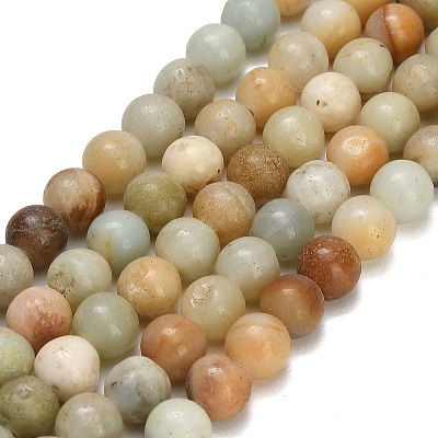 Natural Flower Amazonite Beads Strands GG-CBA6382-A04-8mm-01-1