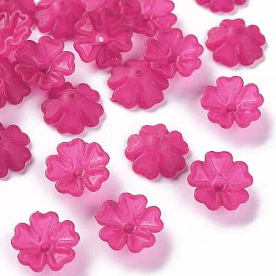 Transparent Frosted Acrylic Bead Caps MACR-S371-04A-706-1