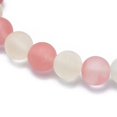 Frosted Tigerskin Glass Bead Stretch Bracelets BJEW-K212-A-016-1