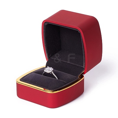 Square Plastic Jewelry Ring Boxes OBOX-F005-01B-1