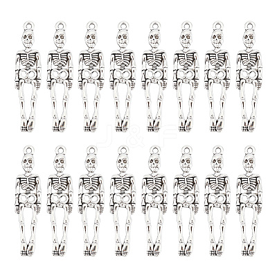 60Pcs Tibetan Style Alloy Pendants for Halloween TIBEP-UN0001-17-1
