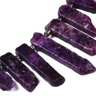 Natural Lepidolite/Purple Mica Stone Beads Strands X-G-N215-007-1