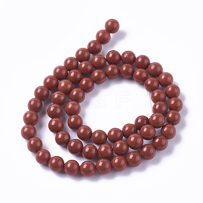 Natural Red Jasper Beads Strands X-G-F348-01-8mm-A-1