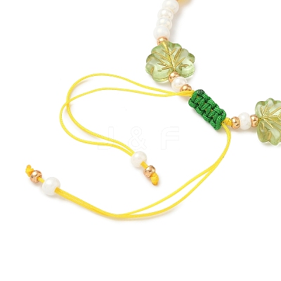 3Pcs 3 Styles Glass Seed Beads & Lampwork Beads Braided Bead Bracelets for Women BJEW-MZ00212-1