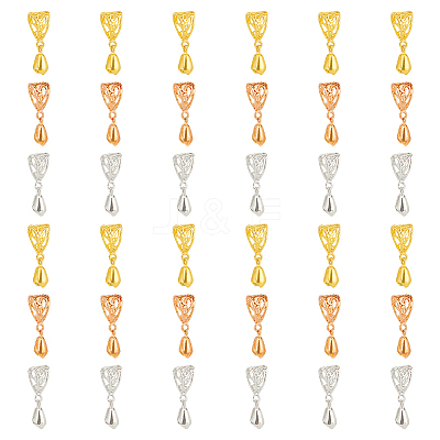 36Pcs 3 Color Filigree Rack Plating Brass Ice Pick Pinch Bails KK-HY0001-83-1