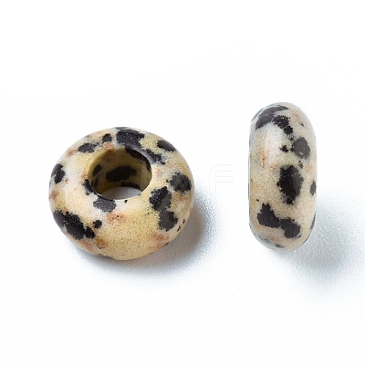 Natural Dalmatian Jasper European Beads G-G740-12x6mm-28-1