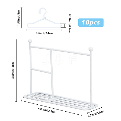 Iron Doll Clothes Rack & Hangers DJEW-FH0001-16B-1