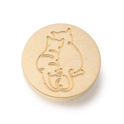Golden Tone Wax Seal Brass Stamp Heads AJEW-U008-03G-19-1