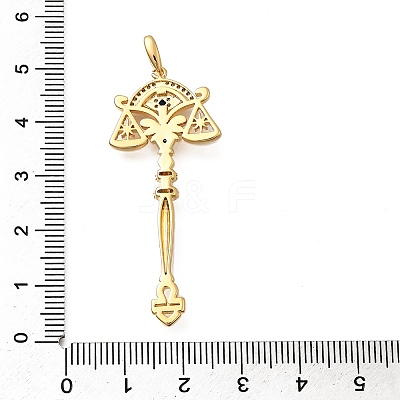 Brass Micro Pave Cubic Zirconia Big Pendants X1-KK-B147-04G-12-1