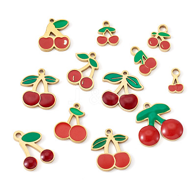 12Pcs 12 Styles 304 Stainless Steel Enamel Charms STAS-TA0003-33-1