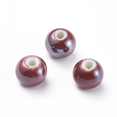 Glazed Porcelain Beads PORC-D001-8mm-25-1