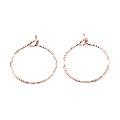 24Pcs 4 Size 316L Surgical Stainless Steel Hoop Earring Findings STAS-ZZ0001-03RG-1