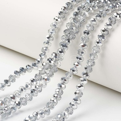 Electroplate Transparent Glass Beads Strands EGLA-A034-T6mm-M16-1