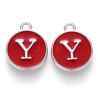 Platinum Plated Alloy Enamel Charms LS-ENAM-S118-03Y-P-1