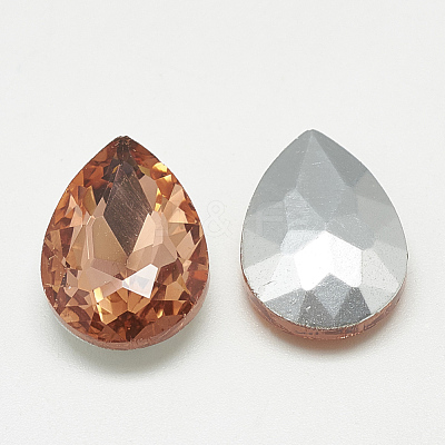 Pointed Back Glass Rhinestone Cabochons RGLA-T081-13x18mm-08-1