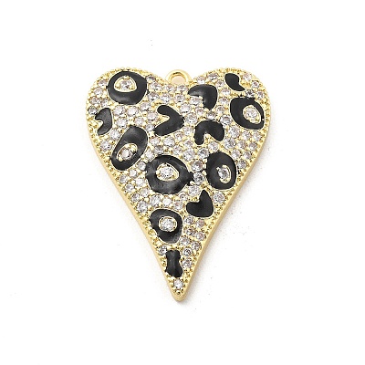 Brass Micro Pave Clear Cubic Zirconia Pendants KK-L228-43B-G-1