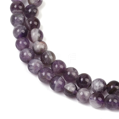 Natural Amethyst Beads Strands G-M445-6mm-01E-1