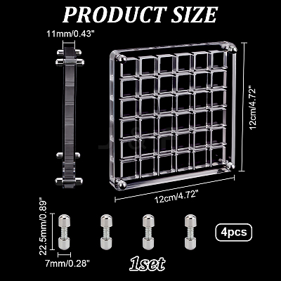 36 Grids Acrylic Shell Storage Box with Lid ODIS-WH0061-46-1