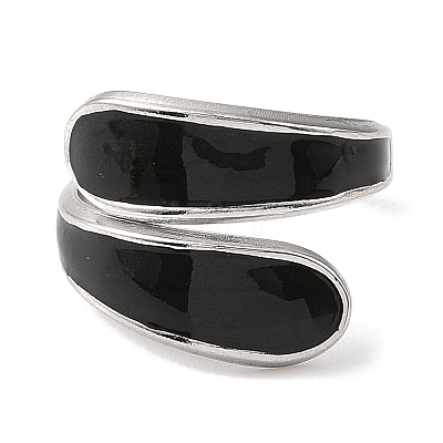 304 Stainless Steel Open Cuff Ring for Women RJEW-F166-14P-02-1