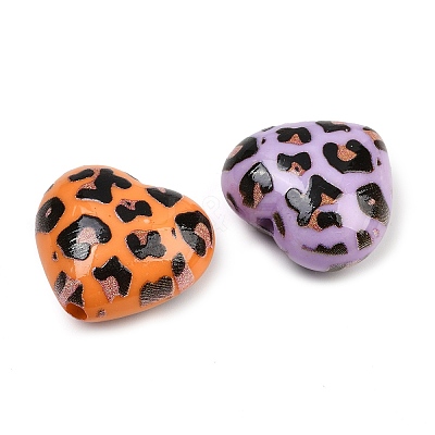 Printed Opaque Acrylic Beads OACR-S077-01A-1