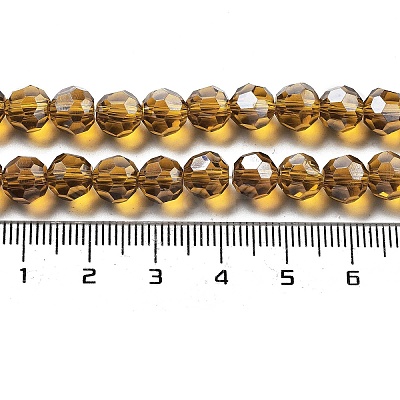 Electroplate Transparent Glass Beads Strands EGLA-A035-T8mm-A04-1